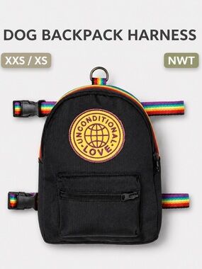 Dog Backpack Harness XXS XS Rainbow Pride Treat Pouch NWT Target